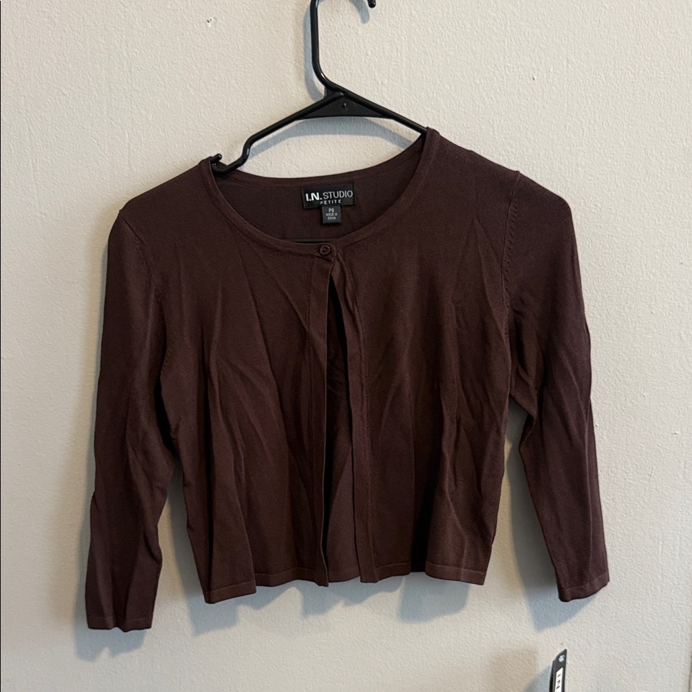 I.N. Studio Brown Button Down Shirt